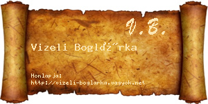 Vizeli Boglárka névjegykártya
